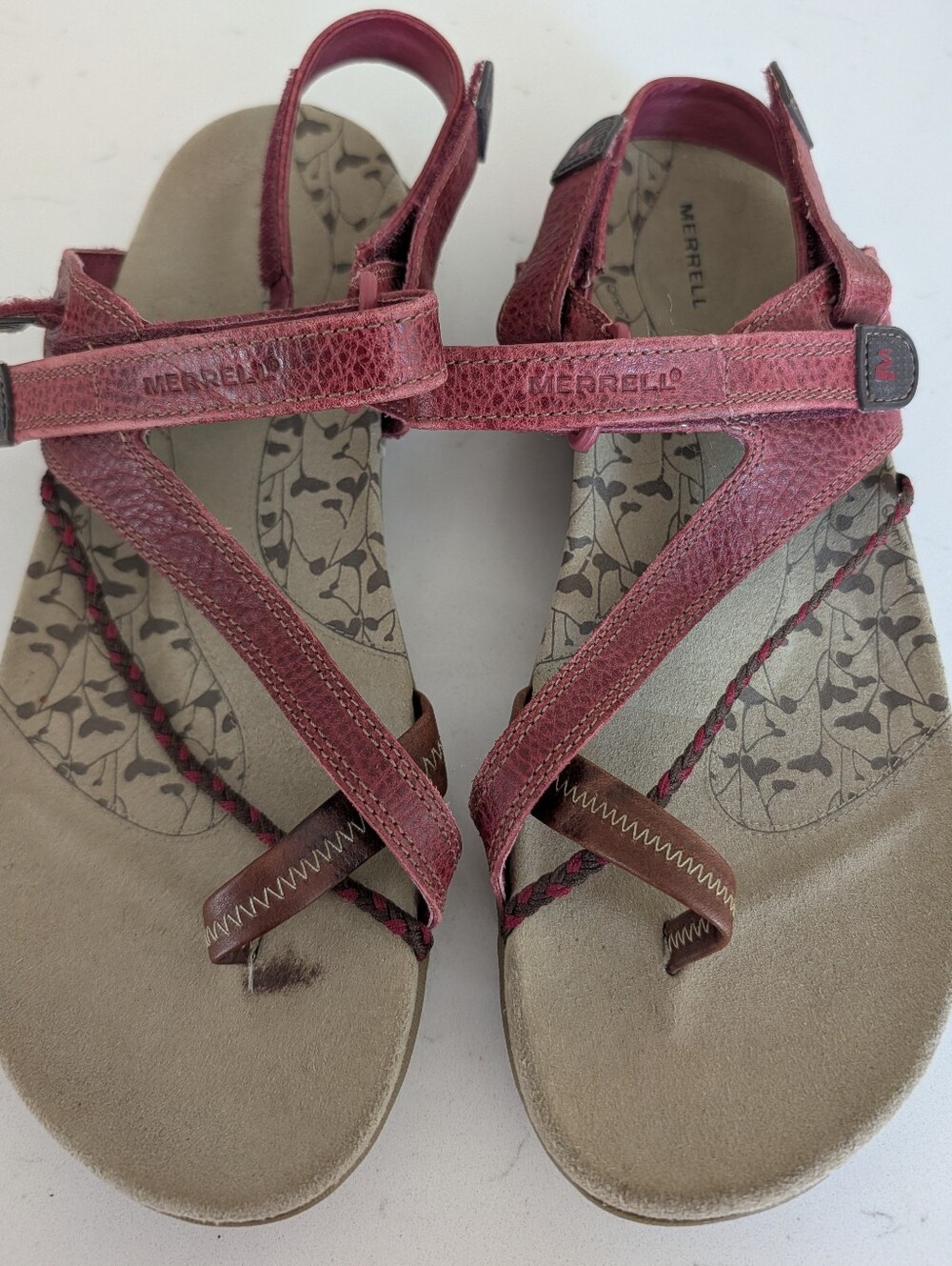 Merrell Women's Burgundy Leather Slingback Sandals